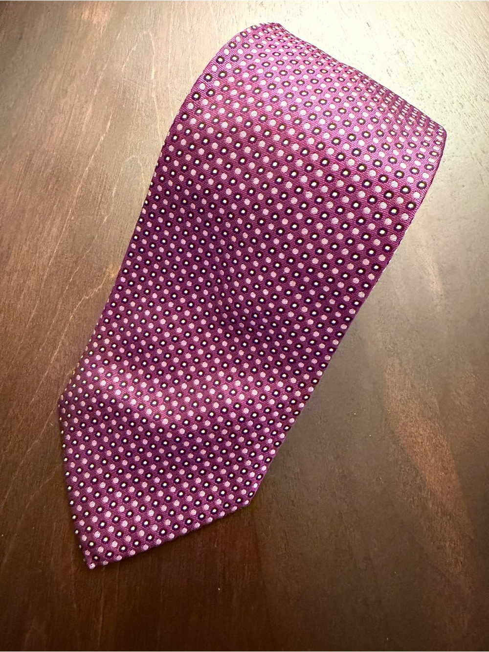 Hugo Boss Men's Purple Microdot Silk Tie 3” wide
